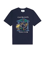 Casablanca Crayon Temple Tennis Club T-Shirt in Crayon Temple Tennis Club, view 1, click to view large image.