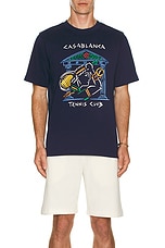 Casablanca Crayon Temple Tennis Club T-Shirt in Crayon Temple Tennis Club, view 3, click to view large image.