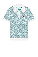 Casablanca Jacquard Monogram Polo in Column Monogram, view 1, click to view large image.