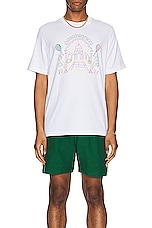 Casablanca Rainbow Crayon Temple T-shirt in White, view 3, click to view large image.