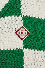 Casablanca Scuba Crochet Shirt in White & Green, view 3, click to view large image.