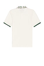 Casablanca Classic Laurel Pique Polo in White, view 2, click to view large image.