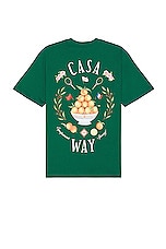 Casablanca Casa Way Printed T-shirt in Evergreen, view 1, click to view large image.