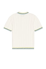 Casablanca Rib Boucle Polo in White, view 2, click to view large image.
