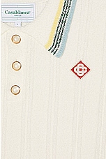 Casablanca Rib Boucle Polo in White, view 3, click to view large image.