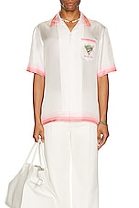 Casablanca Cuban Collar Short Sleeve Shirt in Tennis Club Icon, view 3, click to view large image.