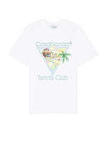 Casablanca Afro Cubism Tennis Club Printed T-shirt in Afro Cubism Tennis Club, view 1, click to view large image.