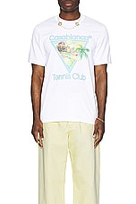 Casablanca Afro Cubism Tennis Club Printed T-shirt in Afro Cubism Tennis Club, view 3, click to view large image.