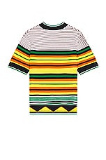 Casablanca Knitted Wool Striped Tee in Multi Stripe, view 2, click to view large image.