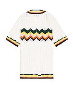 Casablanca Chevron Lace Shirt in White & Multi, view 2, click to view large image.