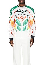 Casablanca Casa Moto Sublimated Long Sleeve T-shirt in Casa Moto White, view 3, click to view large image.