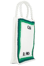 Casablanca Cotton Mini Crochet Bag in Green & Multi, view 3, click to view large image.