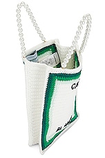 Casablanca Cotton Mini Crochet Bag in Green & Multi, view 4, click to view large image.