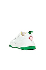 Casablanca Tennis Court Sneaker in White & Green, view 3, click to view large image.