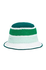 Casablanca Cotton Crochet Hat in Green & Multi, view 3, click to view large image.