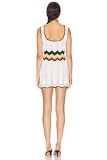 Casablanca Chevron Lace Dress in White & Multi, view 3, click to view large image.