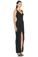 Casablanca Ribbed Dress in Black, view 2, click to view large image.