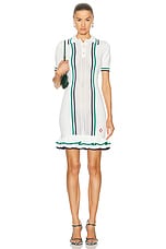 Casablanca Pointelle Tennis Dress in White, view 1, click to view large image.