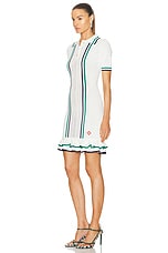 Casablanca Pointelle Tennis Dress in White, view 3, click to view large image.