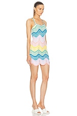 Casablanca Crochet Mini Dress in Gradient Wave, view 2, click to view large image.
