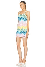 Casablanca Crochet Mini Dress in Gradient Wave, view 3, click to view large image.