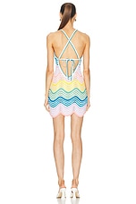 Casablanca Crochet Mini Dress in Gradient Wave, view 4, click to view large image.