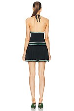 Casablanca Pleated Mini Dress in Black, view 3, click to view large image.