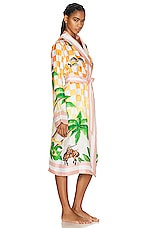 Casablanca Silk Robe in Pink, view 2, click to view large image.