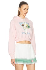 Casablanca Printed Cropped Hoodie in Afro Cubism Tennis Club, view 2, click to view large image.