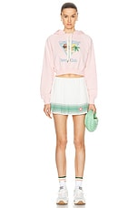 Casablanca Printed Cropped Hoodie in Afro Cubism Tennis Club, view 4, click to view large image.