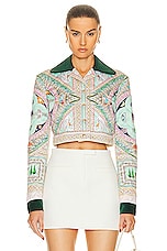 Casablanca Quilted Cropped Jacket in Le Labirynthe, view 1, click to view large image.