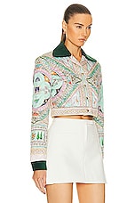 Casablanca Quilted Cropped Jacket in Le Labirynthe, view 2, click to view large image.