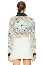 Casablanca Quilted Cropped Jacket in Le Labirynthe, view 3, click to view large image.