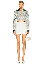 Casablanca Quilted Cropped Jacket in Le Labirynthe, view 4, click to view large image.