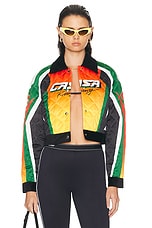 Casablanca Quilted Cropped Jacket in Casa Moto Sport, view 1, click to view large image.