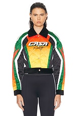 Casablanca Quilted Cropped Jacket in Casa Moto Sport, view 2, click to view large image.