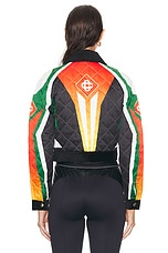 Casablanca Quilted Cropped Jacket in Casa Moto Sport, view 4, click to view large image.