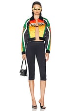 Casablanca Quilted Cropped Jacket in Casa Moto Sport, view 5, click to view large image.