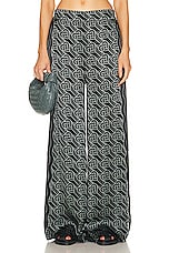 Casablanca Printed Wide Leg Trouser in Heart Monogramme Black, view 1, click to view large image.