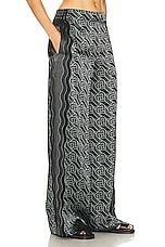 Casablanca Printed Wide Leg Trouser in Heart Monogramme Black, view 2, click to view large image.