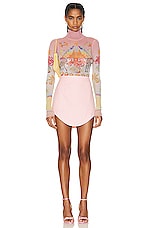 Casablanca Mini Skirt in Pink, view 4, click to view large image.