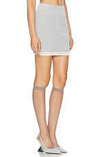 Casablanca Knit Mini Skirt in Silver, view 2, click to view large image.