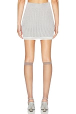 Casablanca Knit Mini Skirt in Silver, view 4, click to view large image.