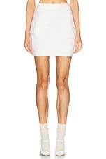 Casablanca Column Mini Skirt in White, view 1, click to view large image.