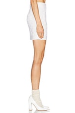 Casablanca Column Mini Skirt in White, view 3, click to view large image.