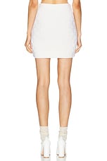 Casablanca Column Mini Skirt in White, view 4, click to view large image.