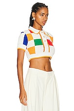 Casablanca Crochet Polo Shirt in Multi, view 2, click to view large image.