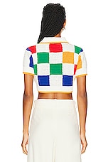 Casablanca Crochet Polo Shirt in Multi, view 4, click to view large image.