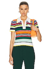 Casablanca Short Sleeve Polo Shirt in Multi, view 1, click to view large image.