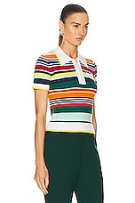 Casablanca Short Sleeve Polo Shirt in Multi, view 2, click to view large image.